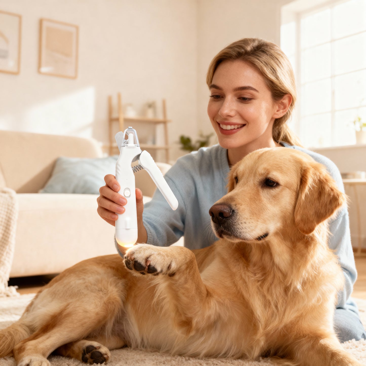 GlowTrim - Trygg kloklippning med LED-ljus och inbyggd slip