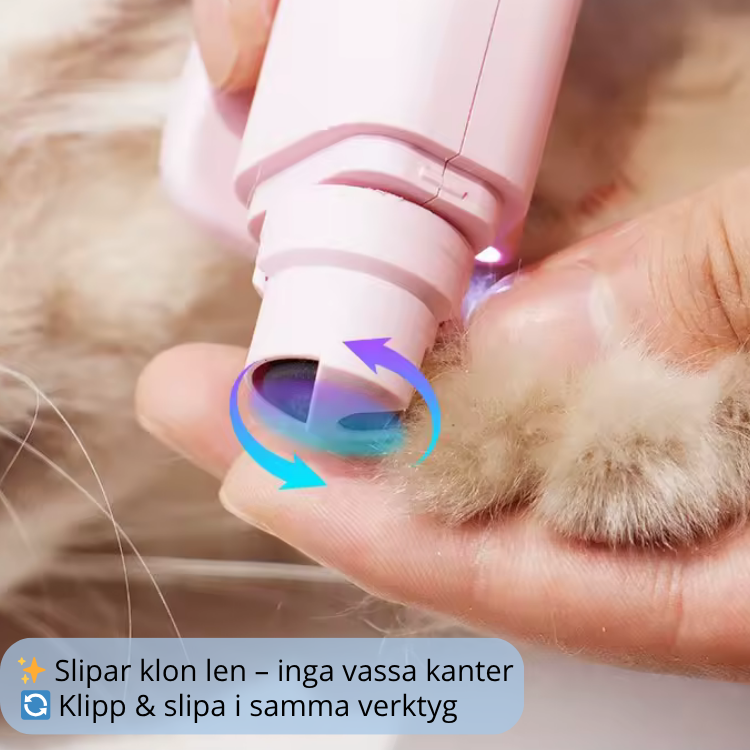 GlowTrim - Trygg kloklippning med LED-ljus och inbyggd slip